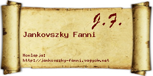 Jankovszky Fanni névjegykártya